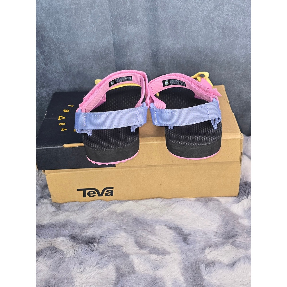 NWB Teva Original Universal Sandals Multi Colorblock Hook and Loop Kids Size 2 - Picture 3 of 8